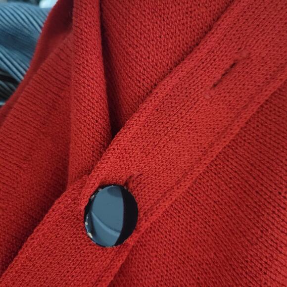 Vintage St John Top Red Sweater Santana Knit Puff Sleeve 80s Marie Gray Size 4 - Picture 11 of 16